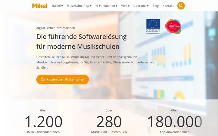 Screenshot of musikschulverwaltung.de