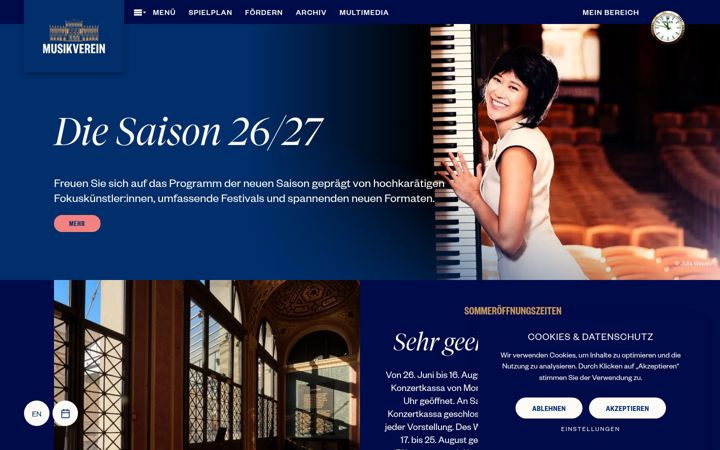 Screenshot of musikverein.at