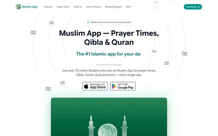 Skjámynd af muslimassistant.com