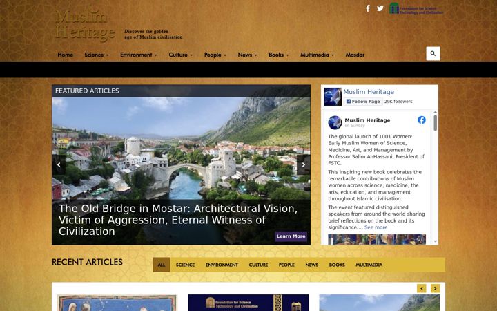 Screenshot of muslimheritage.com