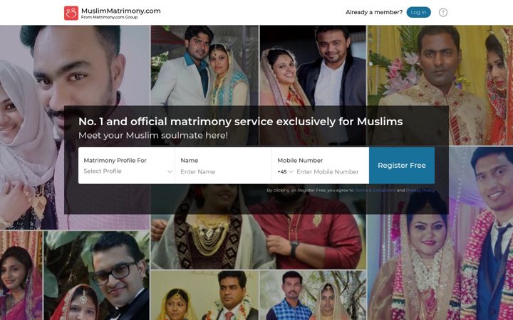 Screenshot of muslimmatrimony.com
