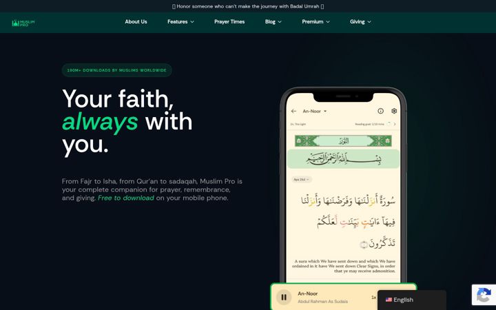 Zrzut ekranu muslimpro.com