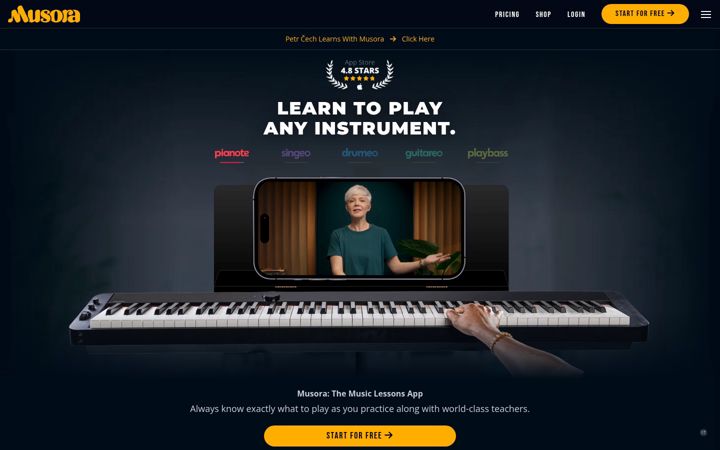 Screenshot of musora.com