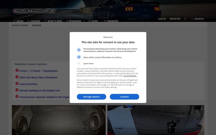 Screenshot of mustang7g.com