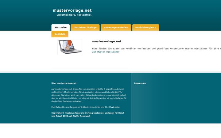 Screenshot of mustervorlage.net