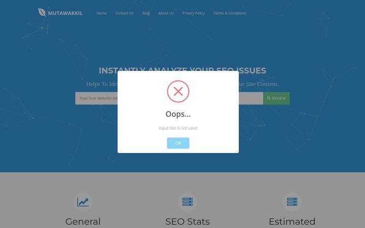 Screenshot of mutawakkil.com