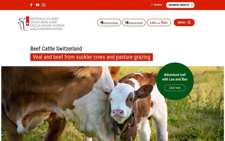 Capture d'écran de mutterkuh-schweiz.ch
