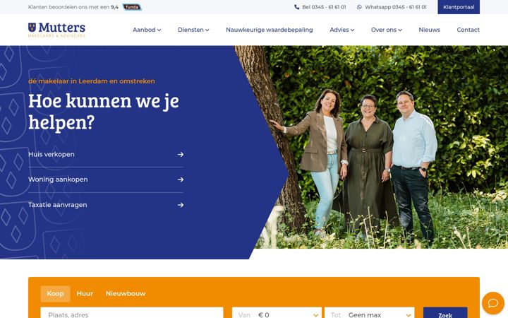 Snímek obrazovky muttersmakelaars.nl