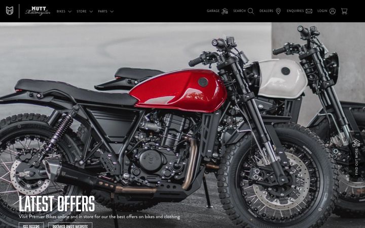 Екранна снимка на muttmotorcycles.com