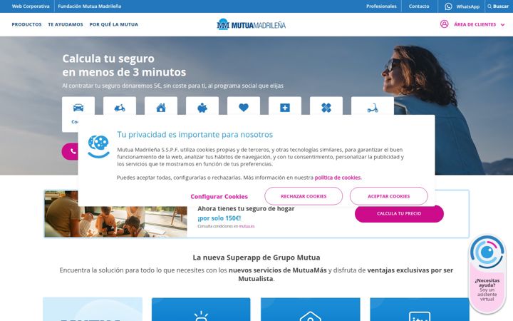 Kuvakaappaus sivustosta mutua.es