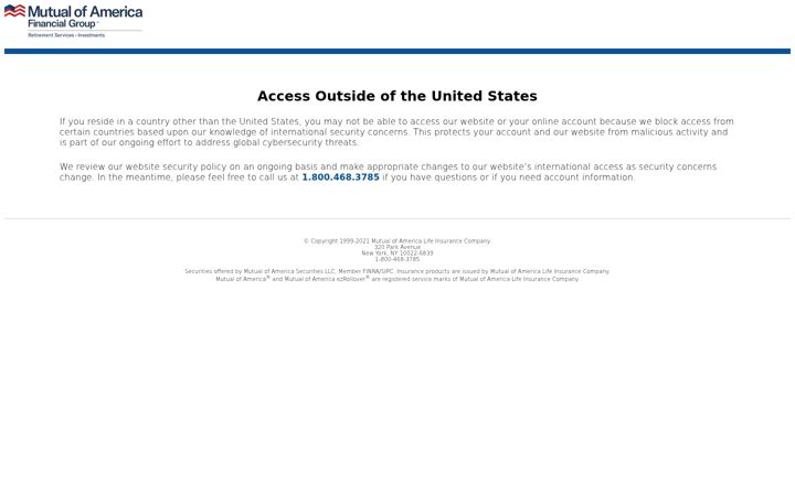 Screenshot of mutualofamerica.com
