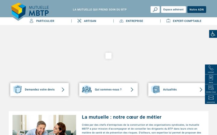 Posnetek zaslona mutuelle-mbtp.com