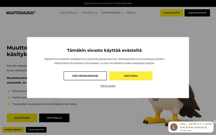Snímek obrazovky muuttohaukat.com
