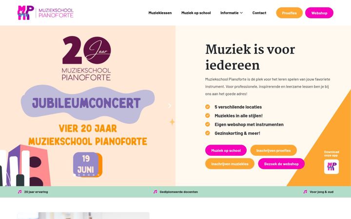 Skærmbillede af muziekschoolpianoforte.nl