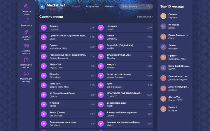 Screenshot of muzkit.net