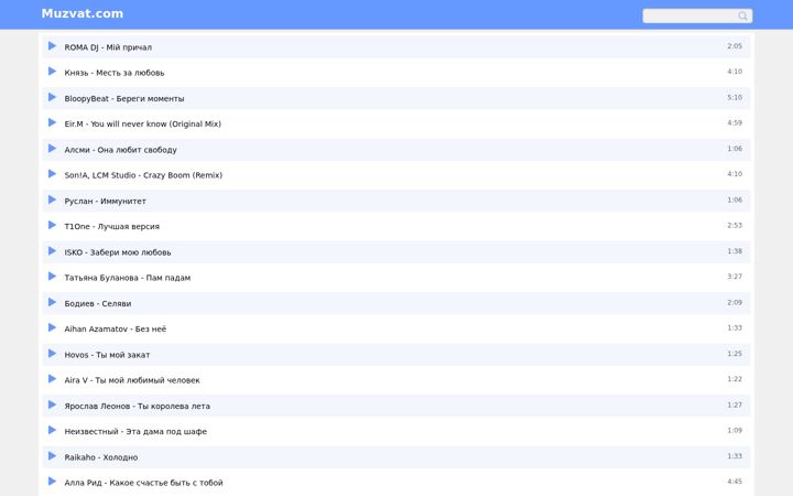 Screenshot of muzvat.com