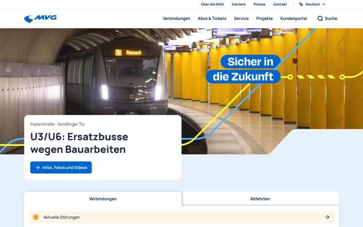 Screenshot of mvg.de