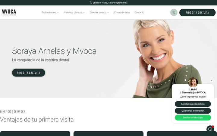 Capture d'écran de mvocaesteticadental.com