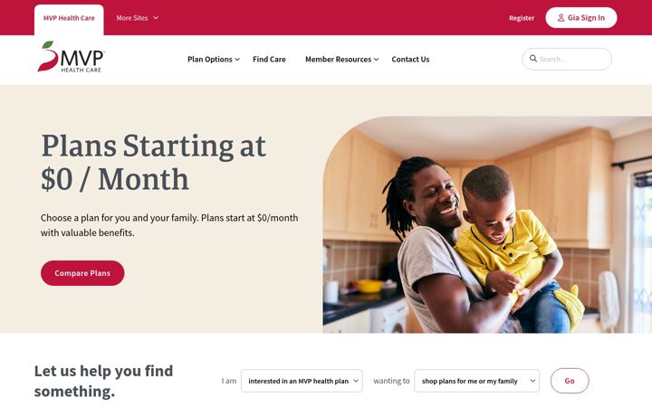 Screenshot of mvphealthcare.com