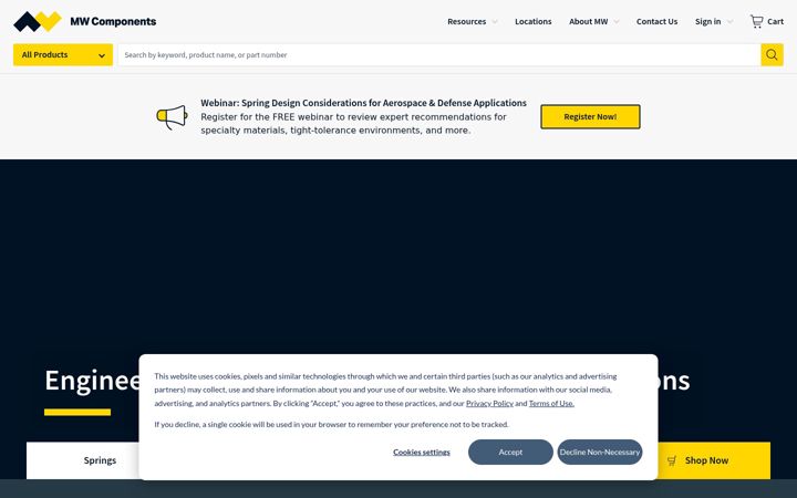 Screenshot of mwcomponents.com