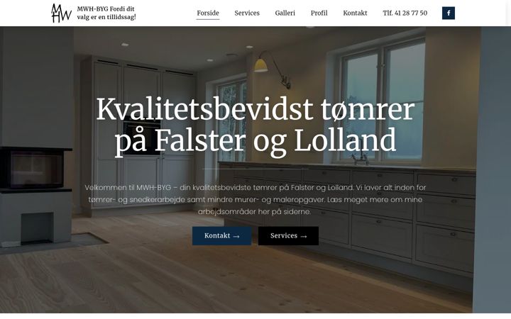 Snimka zaslona za mwh-byg.dk