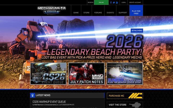 Screenshot of mwomercs.com