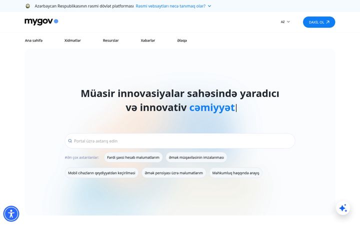 Screenshot of my.gov.az