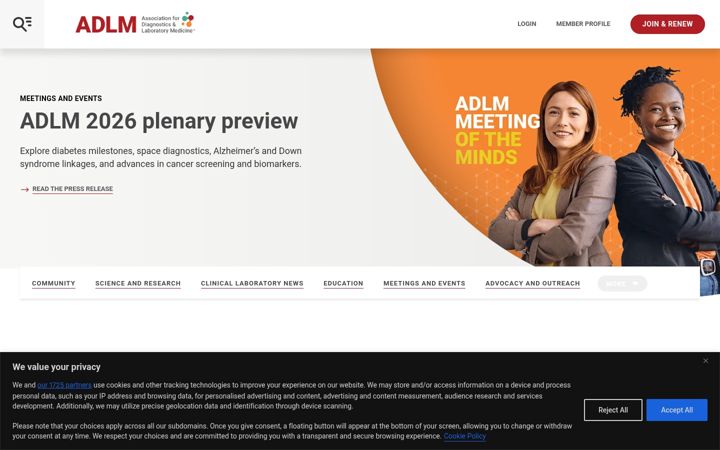 Screenshot of myadlm.org