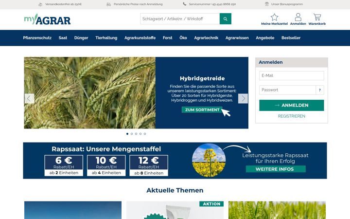 Snimka zaslona za myagrar.de