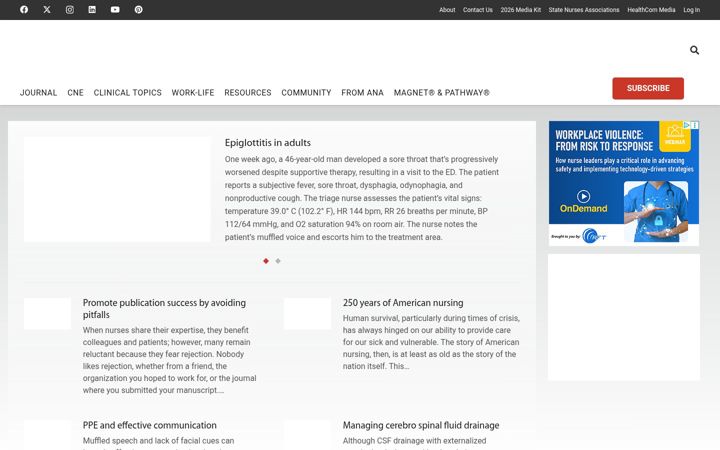 Screenshot of myamericannurse.com