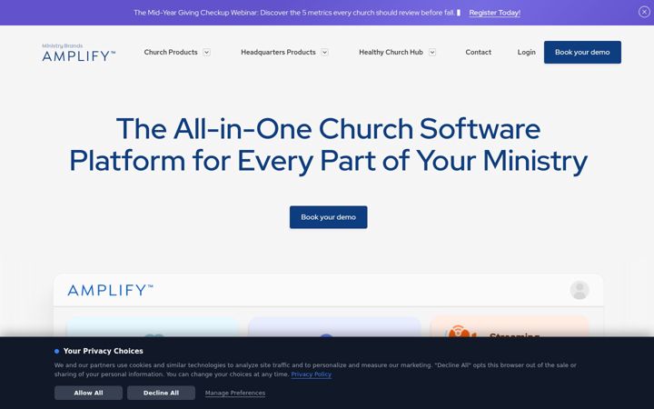 Skjámynd af myamplify.io