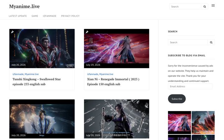 Screenshot of myanime.live