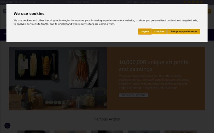 Screenshot of myartprints.com