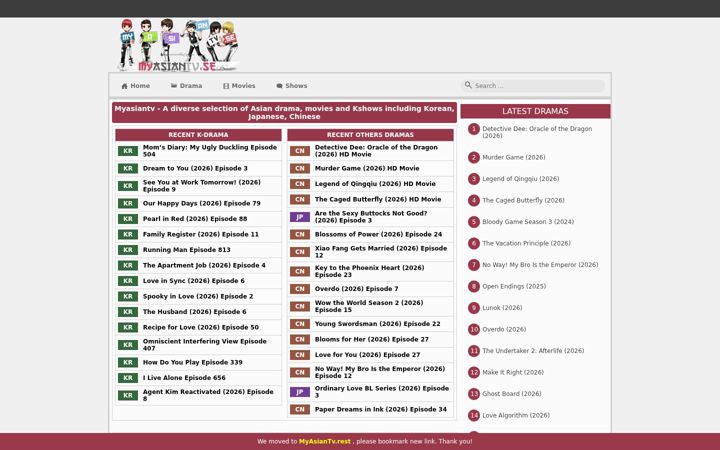 Screenshot of myasiantv.rest