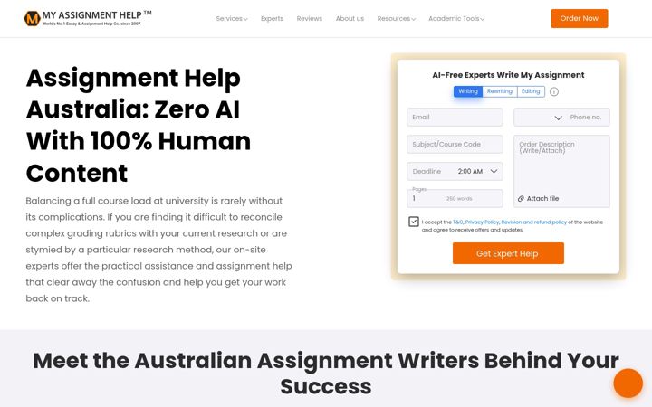 Screenshot of myassignment.services
