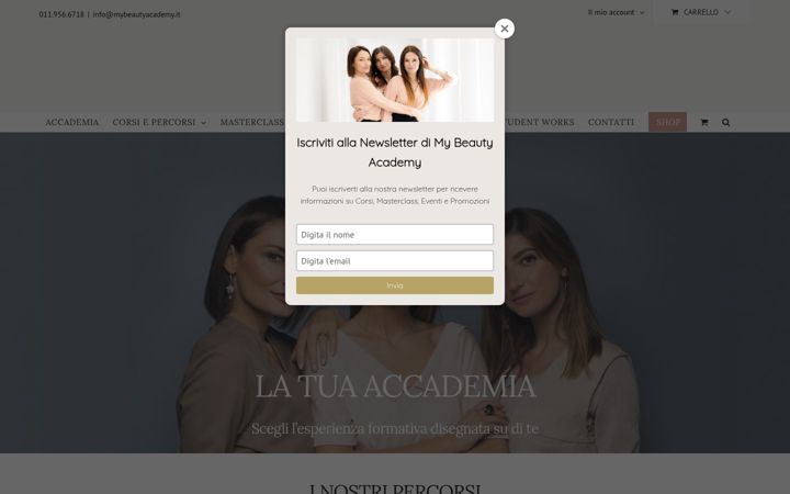 Screenshot stránky mybeautyacademy.it