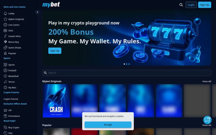 Screenshot of mybet.com