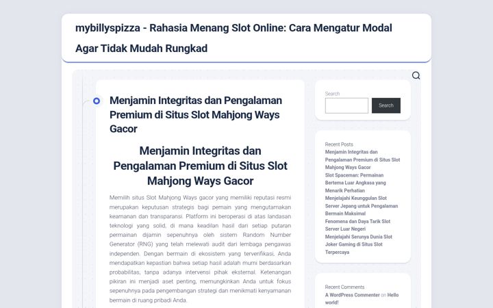 Screenshot di mybillyspizza.com