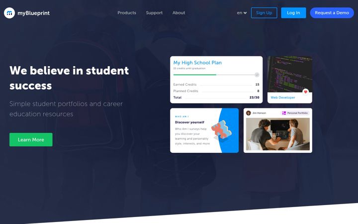 Screenshot of myblueprint.ca