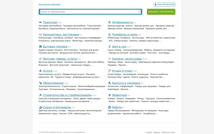 Screenshot of myboard.com.ua