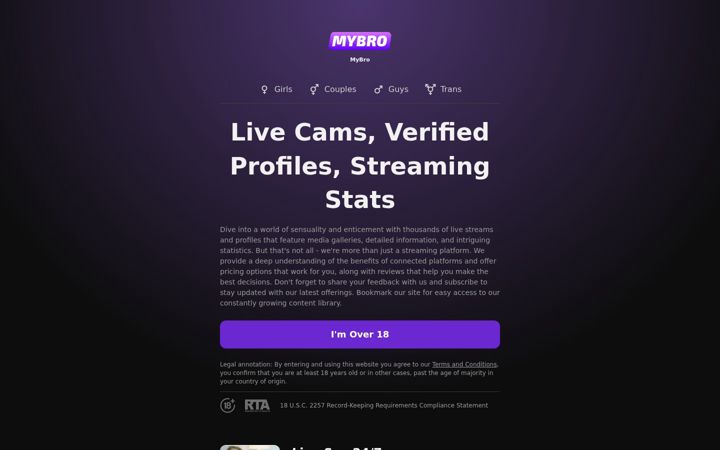 Screenshot of mybro.tv