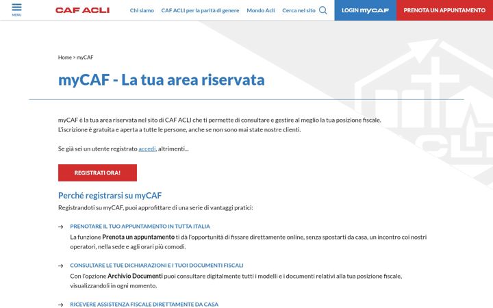Screenshot of mycaf.it