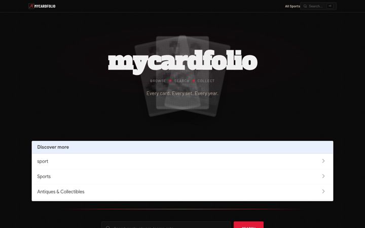 Screenshot of mycardfolio.com