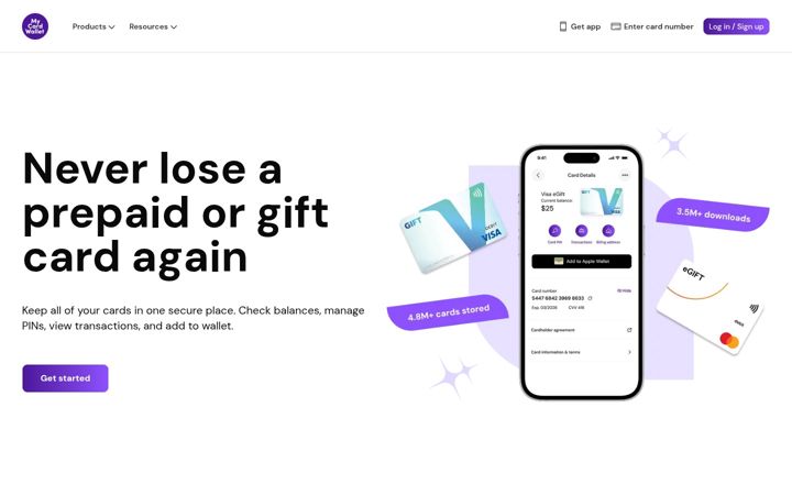 Screenshot of mycardwallet.com