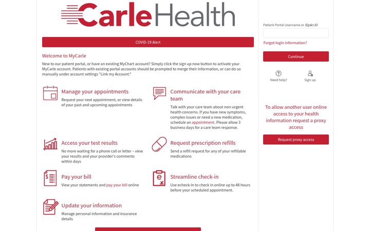 Screenshot of mycarle.com