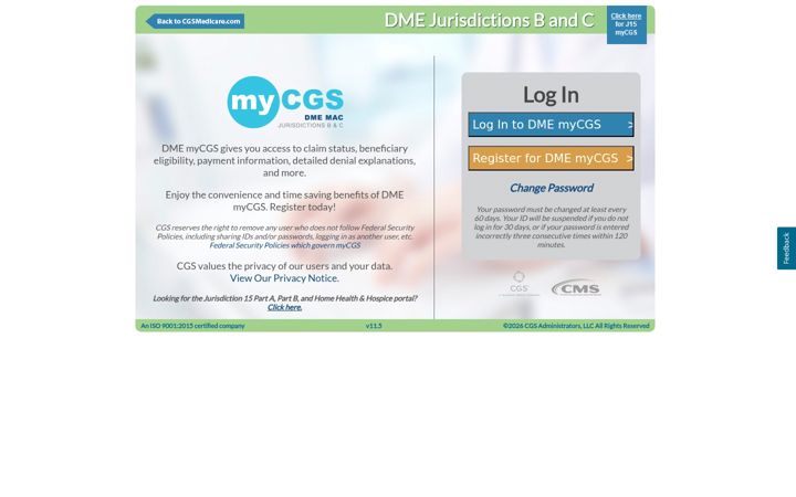 Screenshot of mycgsportal.com