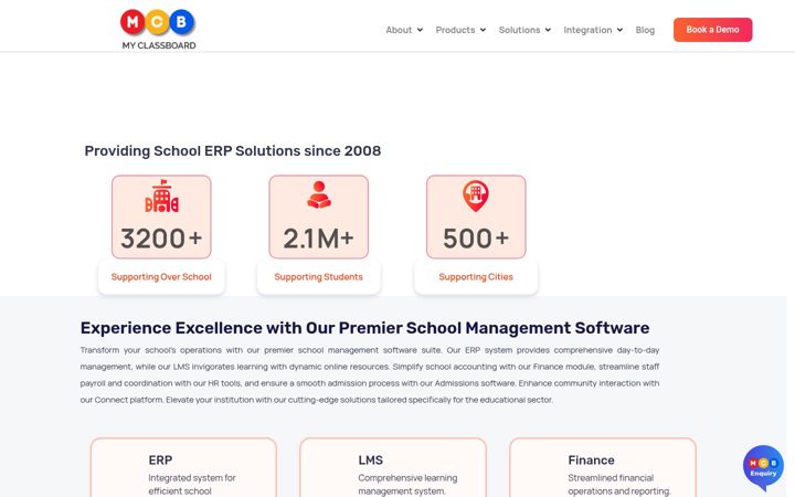 Kuvakaappaus sivustosta myclassboard.com