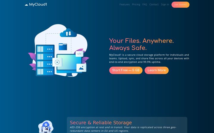 Screenshot of mycloud1.org