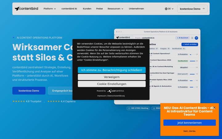 Screenshot of mycontentbird.io