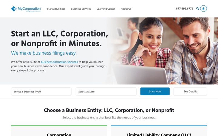 Screenshot του mycorporation.com